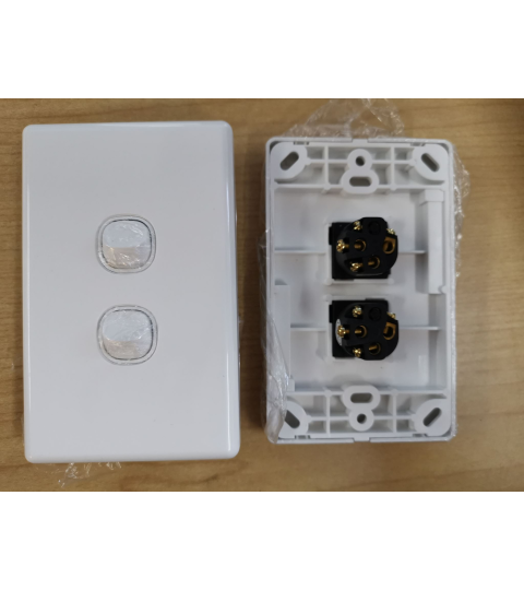 Two Gang Switch - White Cover